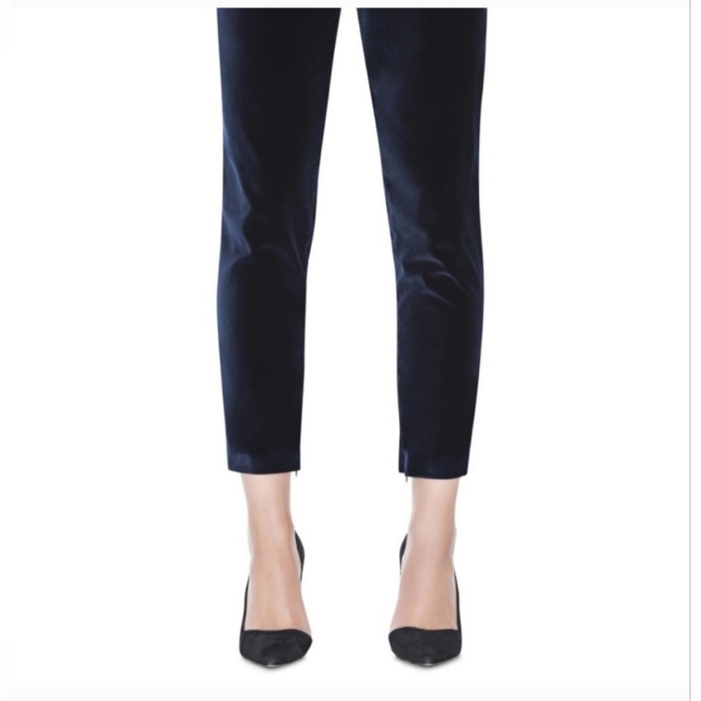 Alice + Olivia Macey Navy Blue velvet Pant Size 0 - Picture 5 of 8